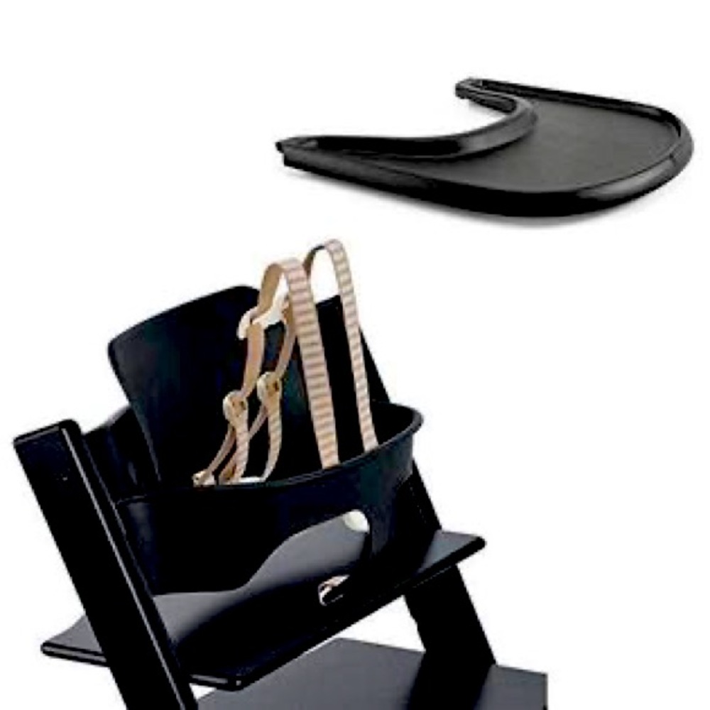 Stokke Tripp Trapp Highchair Tray and Infant Buckle Set. Black.